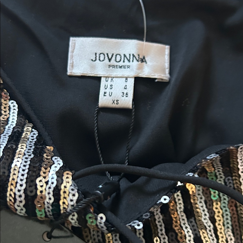 Striped sequin Black, gold and silver Two-Piece Outfit - Picture 6 of 7